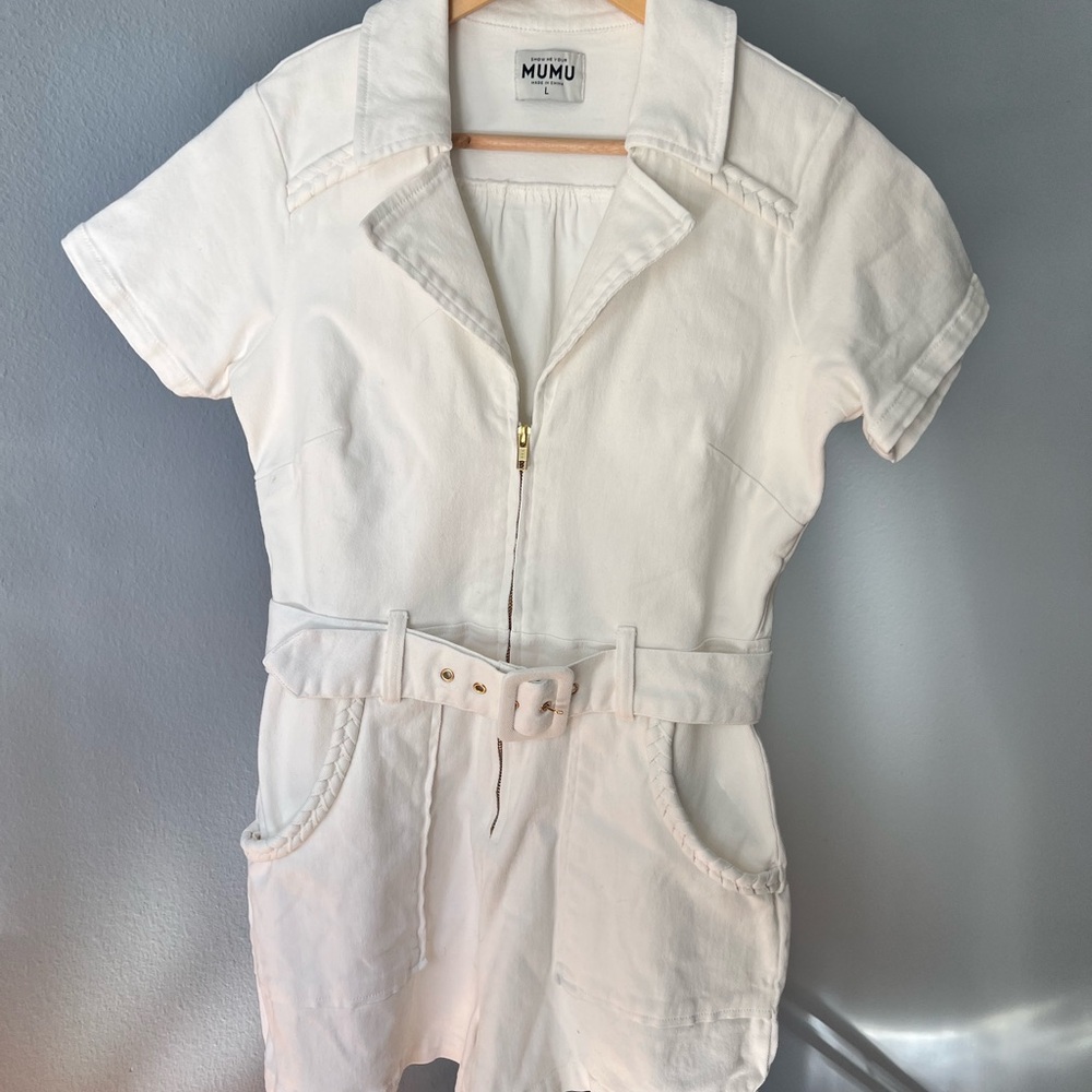 Show Me Your MuMu Ivory Collared Jumpsuit